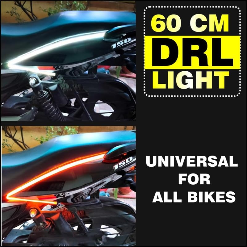 Image of Waterproof 60 CM Flexible DC Power Ultra-Fine LED Daytime Running Light Flexible Soft Compatible with Tata Punch (Pack of 2 Light)