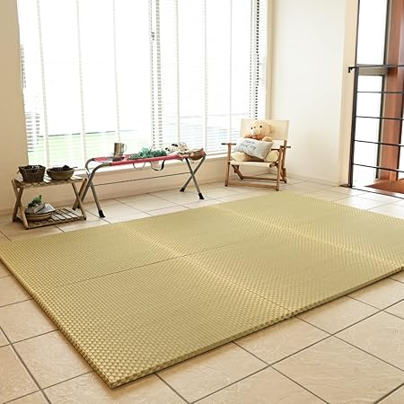 Amazon まごころ畳 豊かな香りが心地よい純国産 熊本県産 い草製置き畳 市松織り 縁なし 日本製 自社独自の一年保証 抗菌防カビ加工 防虫シート 滑り止め付き フローリング畳 ユニット畳 カラザ 使いやすい70 70cm 厚み25mmの本格タイプ 3枚セット まごころ畳