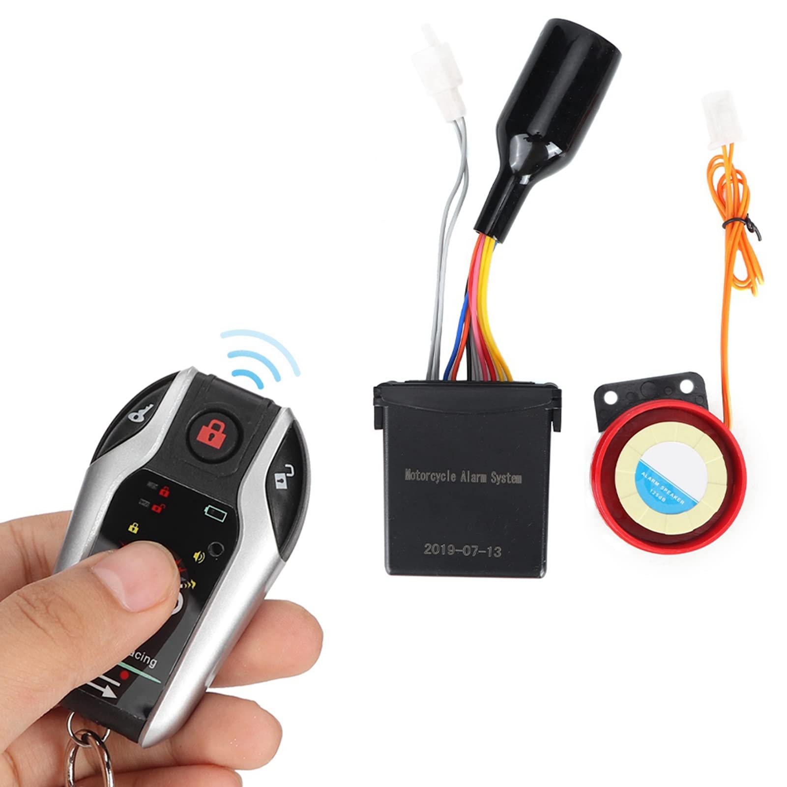 Allarme Vie, Antifurto Vie, 300m Impermeabile con Sirena 105 125dB, Avvio Arresto Remoto per Moto 12V