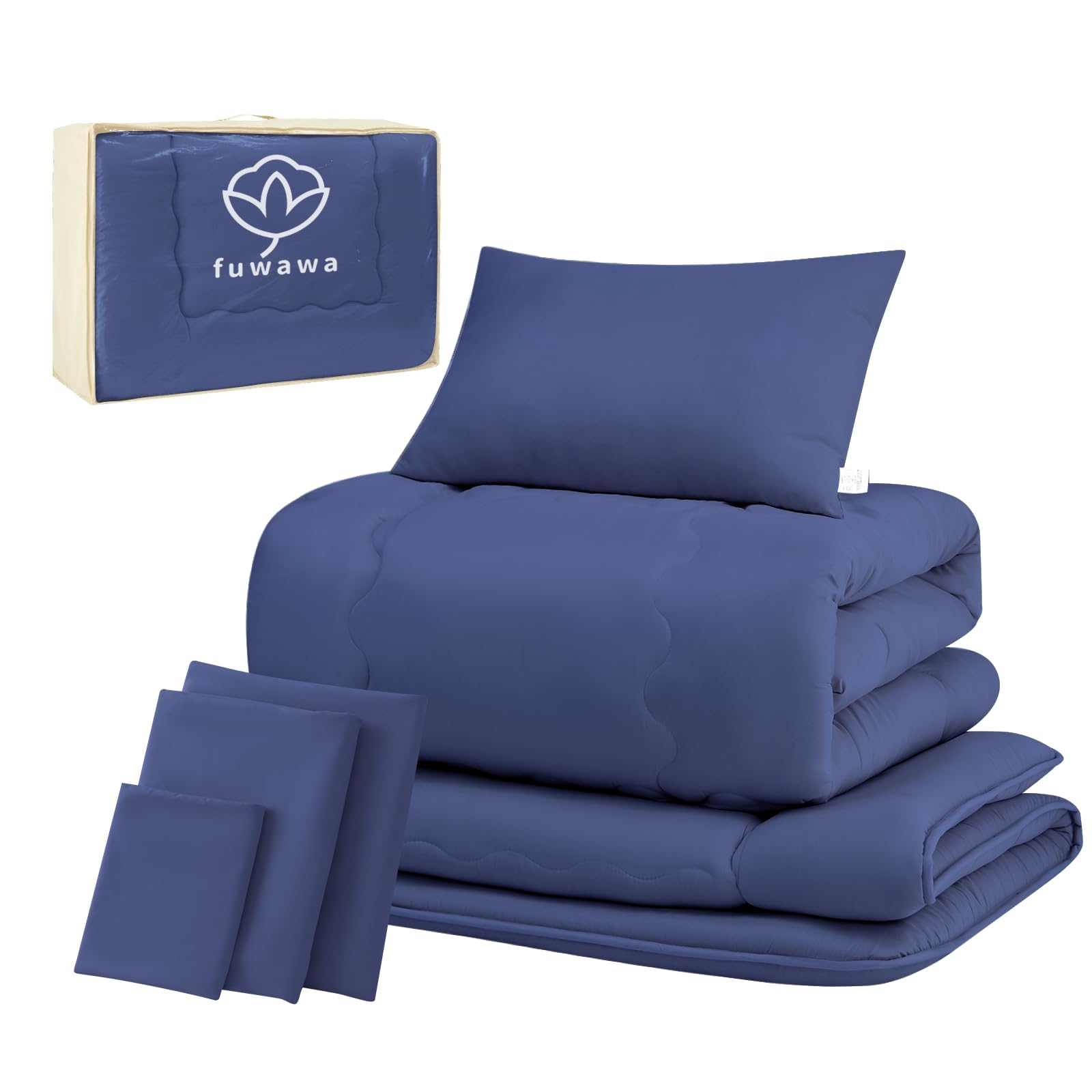 fuwawa 120210NB-A Comforter Set, Semi-Double, 7-Piece Set, SEK Certified, Deodorized, Washable, Comforter Set, Extra Volume, 3 Layers, Comforter, High Density Solid Cotton, 3-Layer Matton, Includes-image-17