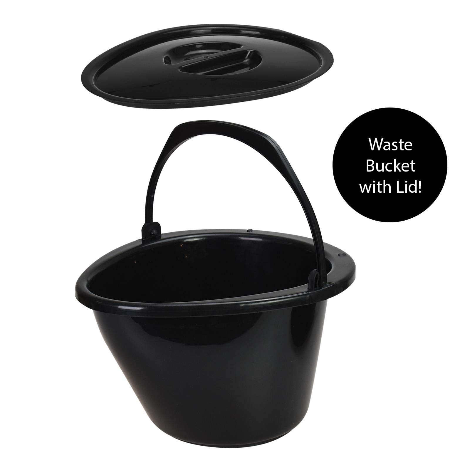 Adult Size Portable 5L Camping Toilet With Loo Roll Holder Bucket Seat