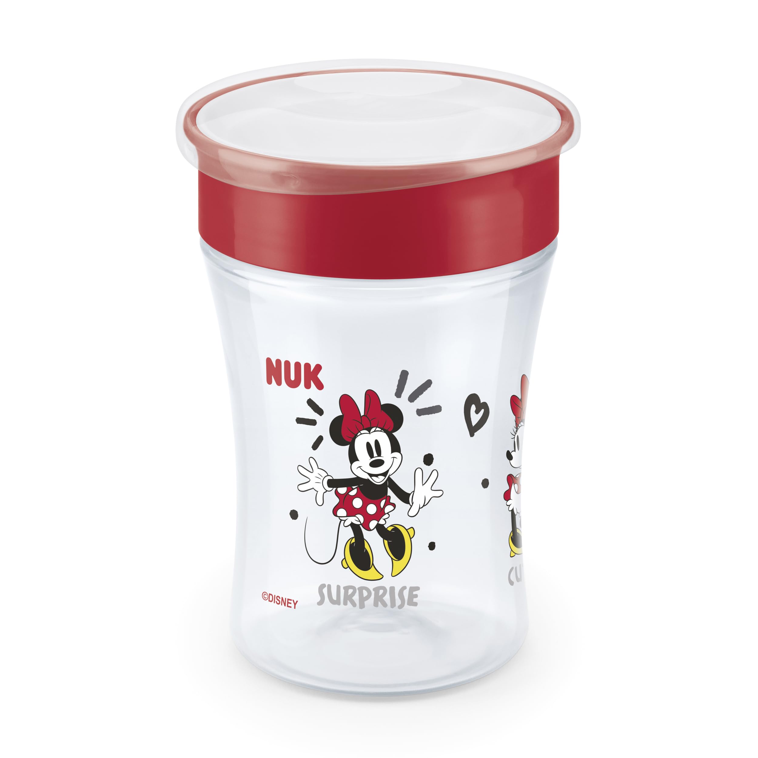 NUK Magic Cup Sippy Cup | 8+ Months | 230 ml | 360° Anti-Spill Rim to Drink from Any Direction | Leak-Proof | Washable | Disney Minnie Mouse