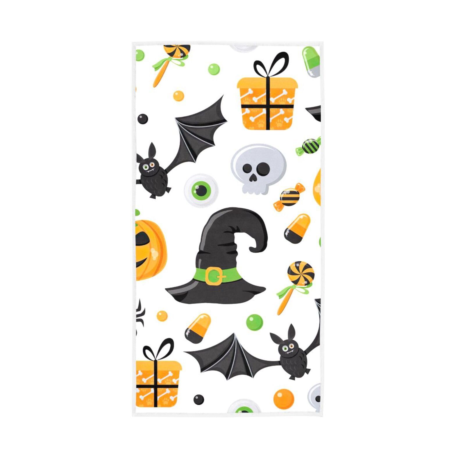 LSRCPD Halloween Elements Facial Towels, 15 x 30 Inches Spa Towels for Body, Fancy Hand Towels for Bathroom Decorative Esthetician Facial Towels