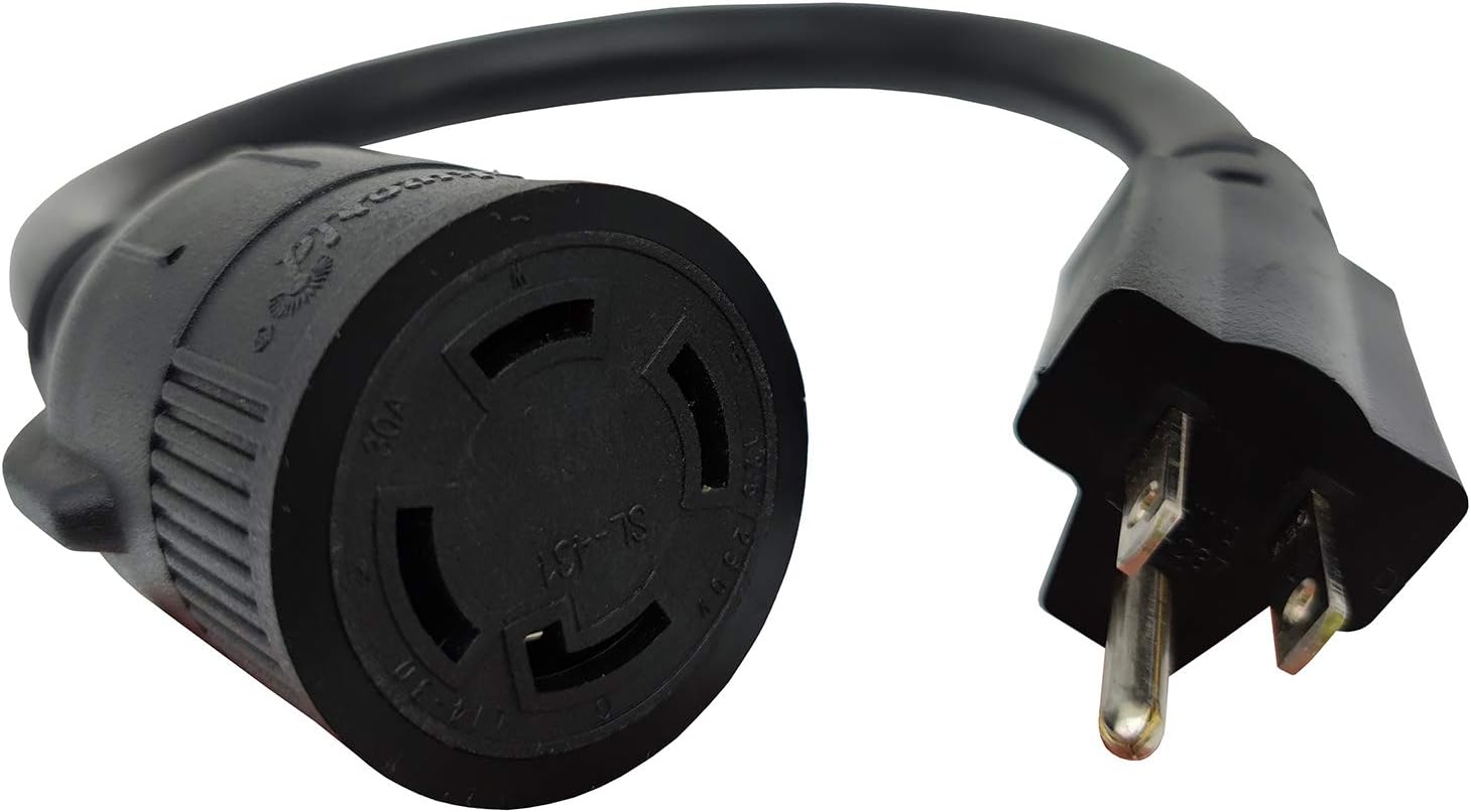 Parkworld 885477A Adapter Cord 5-15 Male Plug to Locking L14-30 Female Receptacle (10AWG, 18inch)