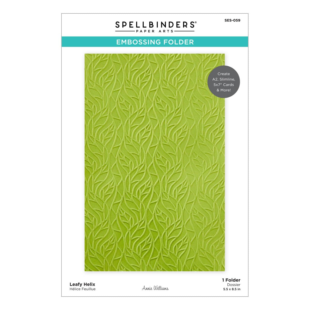 Spellbinders SES-059 Leafy Helix Embossing Folder from The Propagation Garden Collection by Annie Williams