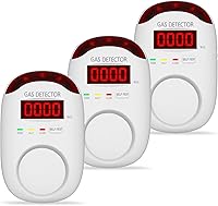 Hembisen 3-Pack Natural Gas & Propane Leak Detector for Home, RV - Plug-in Combustible Gas Alarm with LCD Display & 85dB Alert