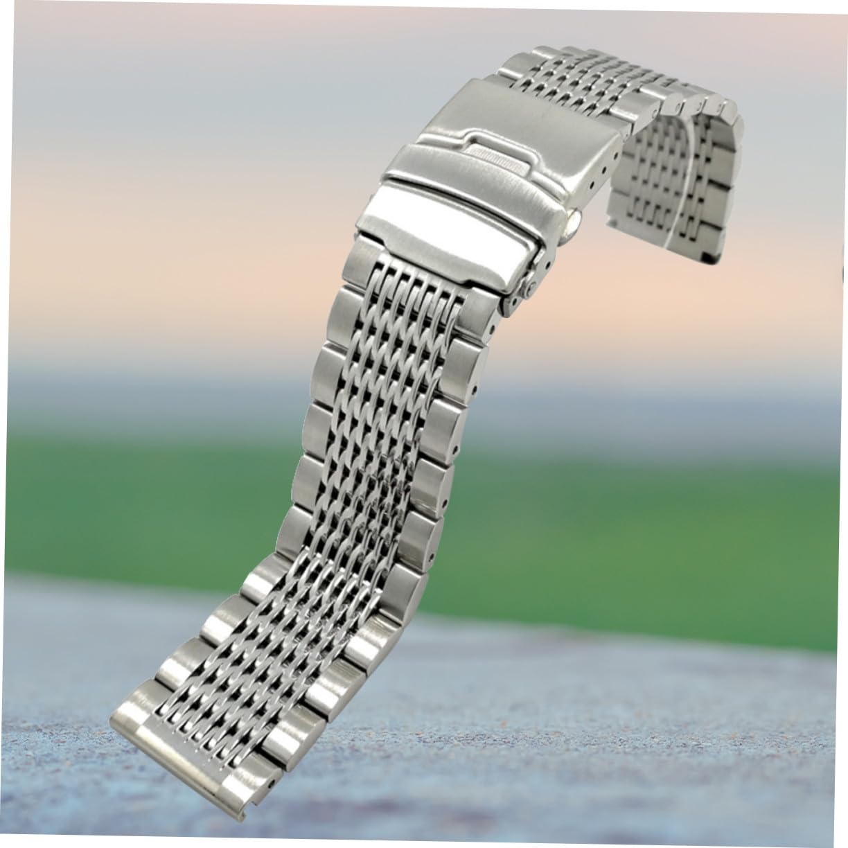 Correa de Reloj de Acero Inoxidable 20 Mm Cierre Ergonómico y Soldadura sin Costuras para Reemplazo de Relojes Elegantes