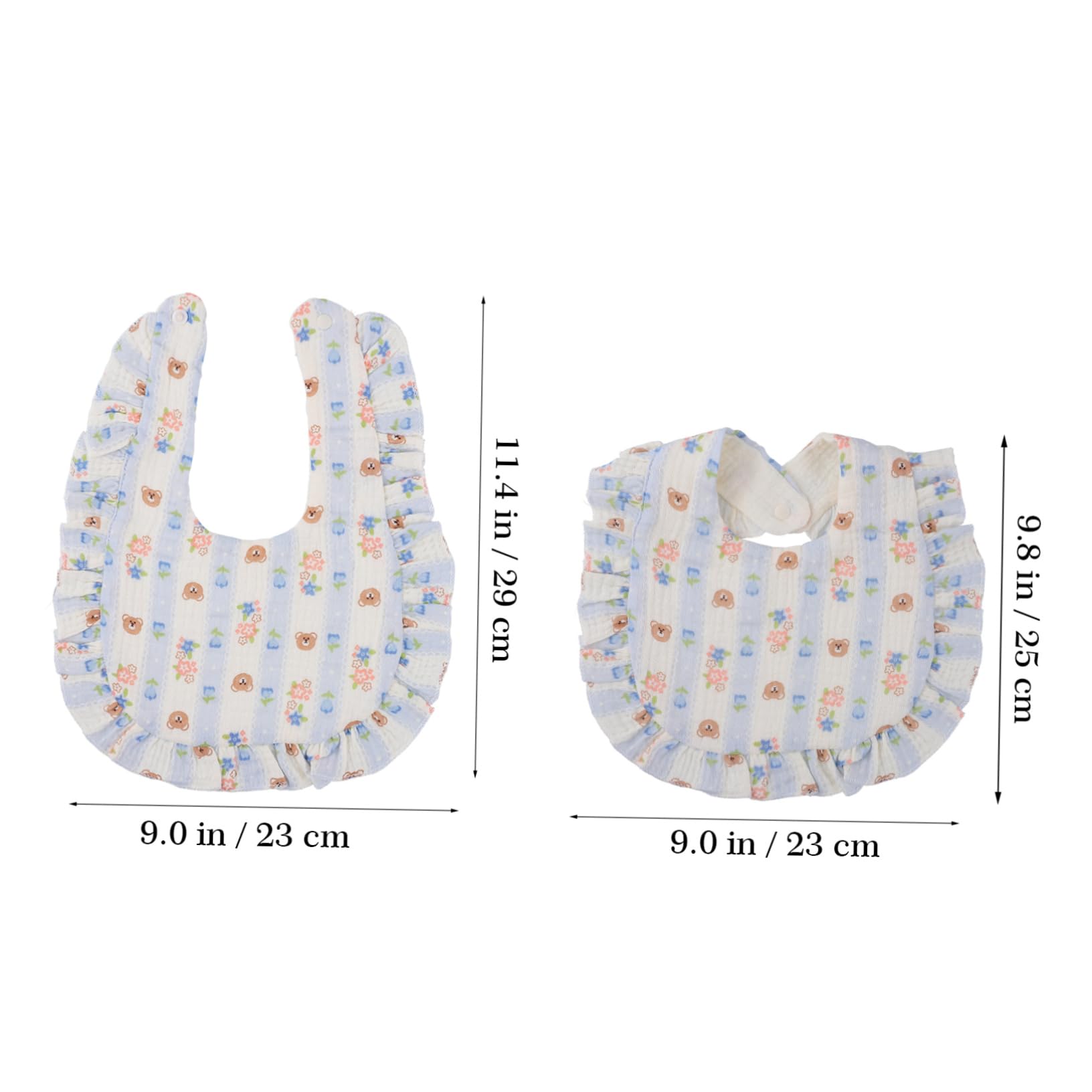 Beaupretty 12 Stück Sabberlätzchen Absorbierende Muslin für Neugeborene Kleinkinder Praktische Designs mit Druckknopfverschluss Waschbar Langlebig