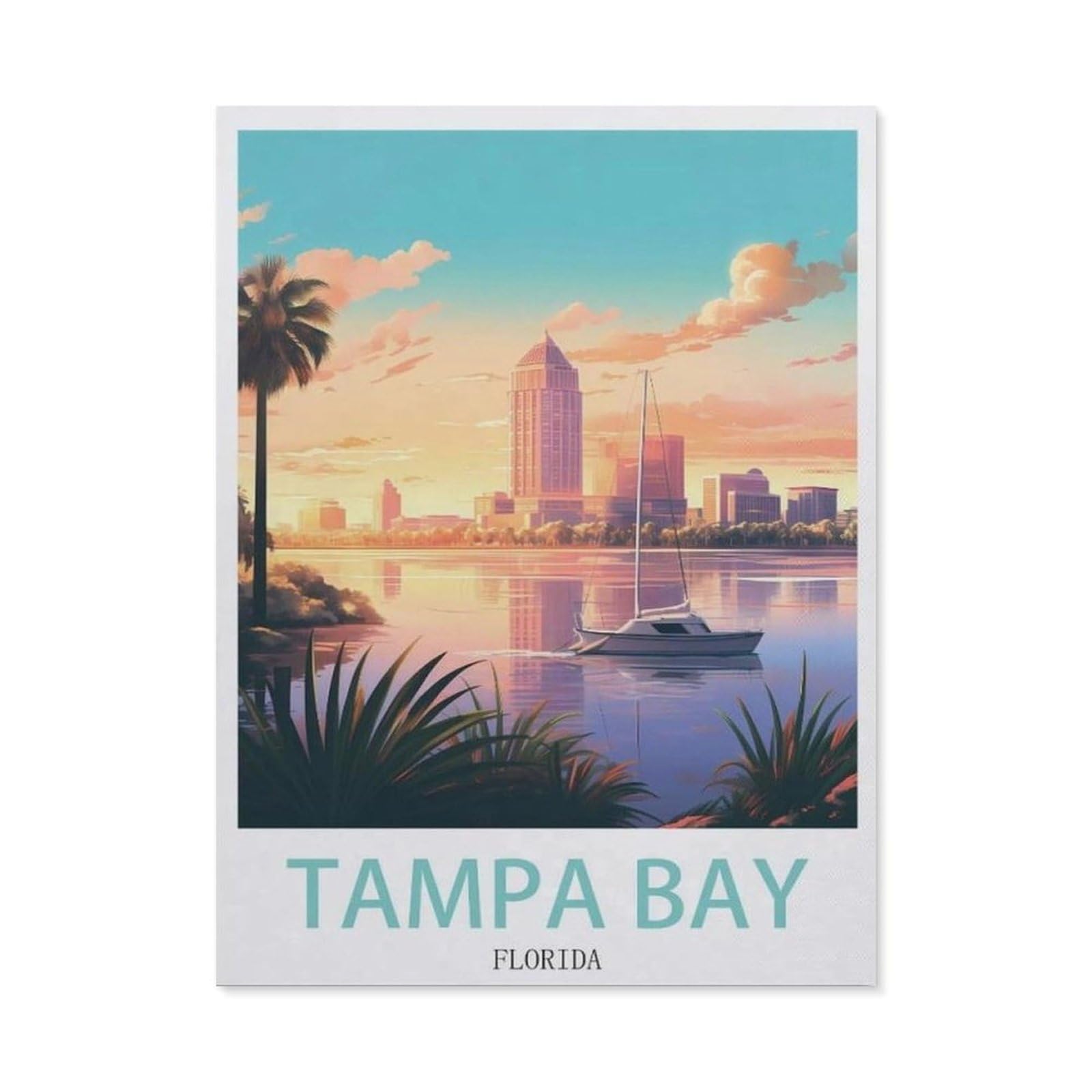 Vintage Metal Tin Sign，Tampa Bay Florida(15x30cm）