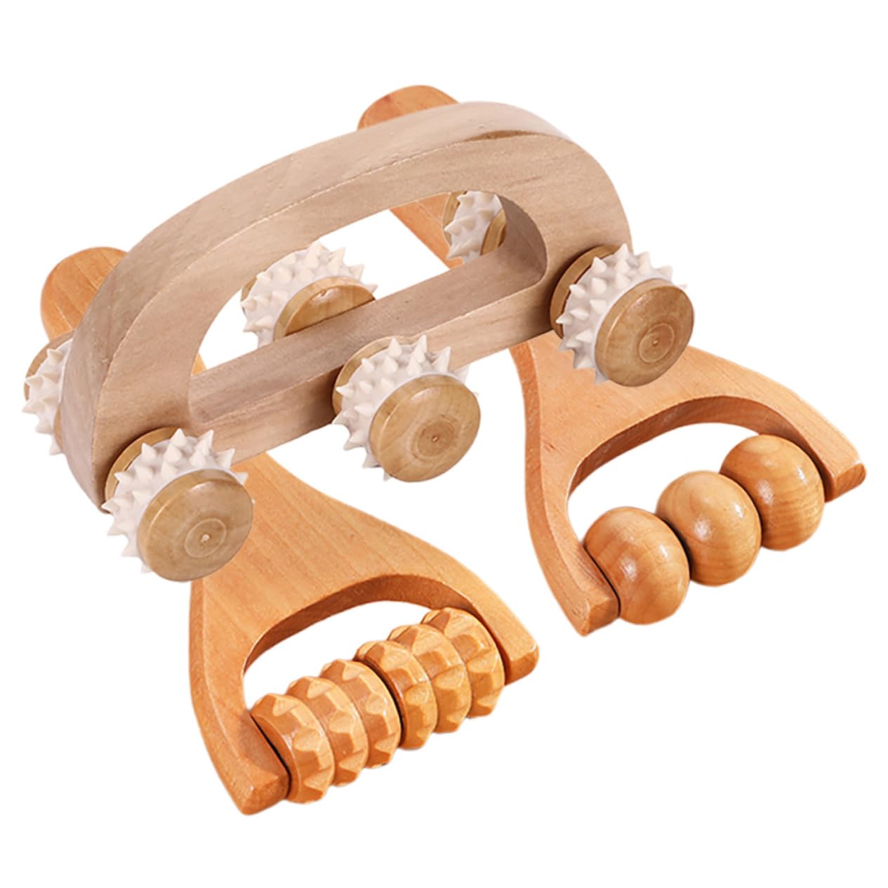 FOMIYES 5 Juegos Conjunto De Masajeador Jaula Botones De Estilo Británico Masajeador De Pies Massage Roller Masajeadores Faciales Masajeador De Madera Masajeadores De Mano 3 Piezas * 5