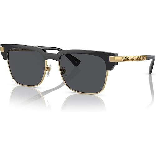 Versace VE4447 GB1/87 Sunglasses Black/Dark Grey Square Shape 55mm