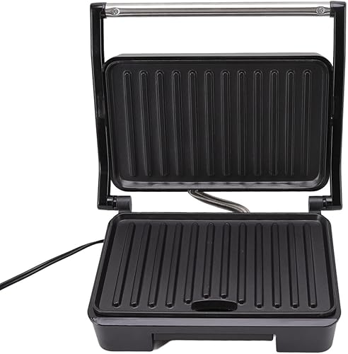 Panini Press, de acero inoxidable antiadherente de doble cara para sándwiches, parrilla de prensa Panini abre 180 grados para cualquier grosor de