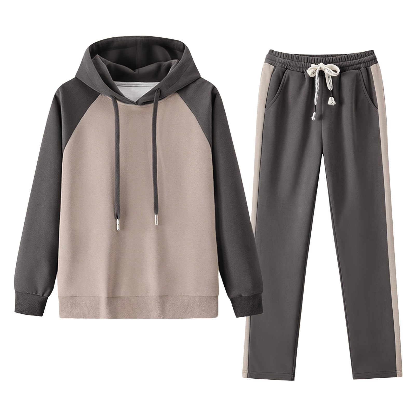 amropi Femme Survêtement Ensemble Haut Sweat à Capuche et Pantalon Jogging Tenue de Sport