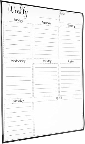 Miniatura 8 de Hyuduo Magnet Planner, Weekly Dry Erase Board for Fridge with Powerful Magnet, Erasable Reusable Vertical Layout PET Material, for Family Meal
