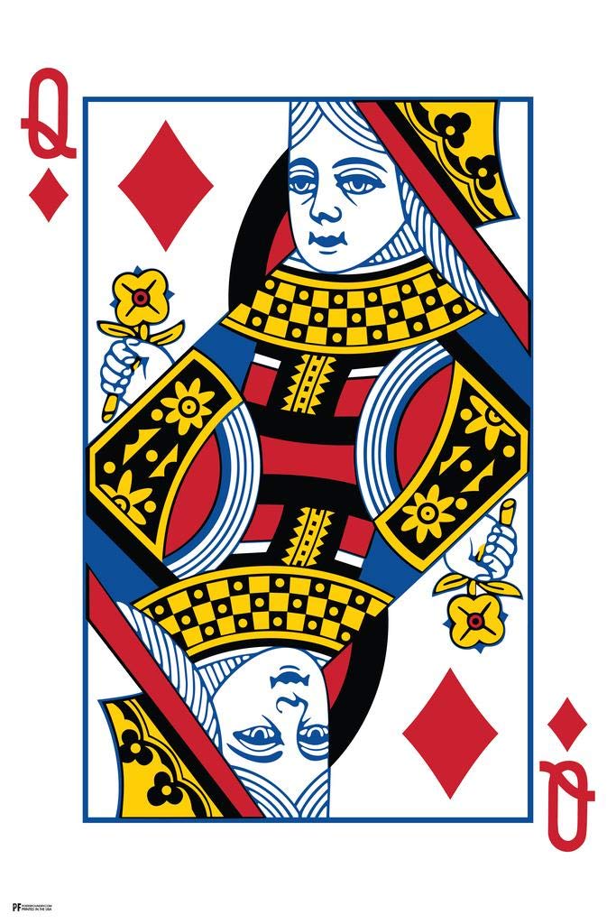 Amazon.com: Queen of Diamonds Playing Card Art Poker Room