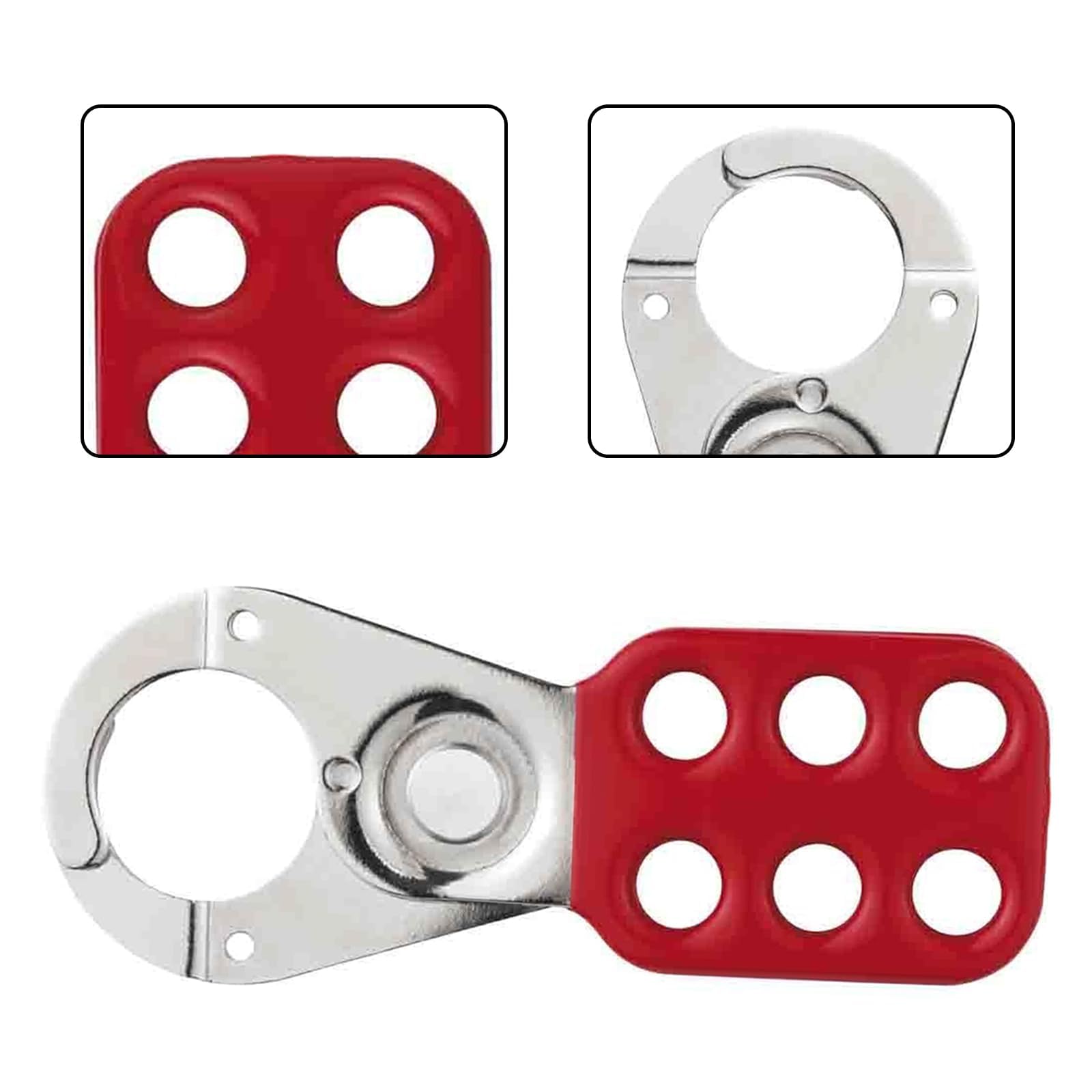 Haspe, 2 unidades de bloqueo de bloqueo de cerrojo, 25 mm de distancia de apertura (rojo)