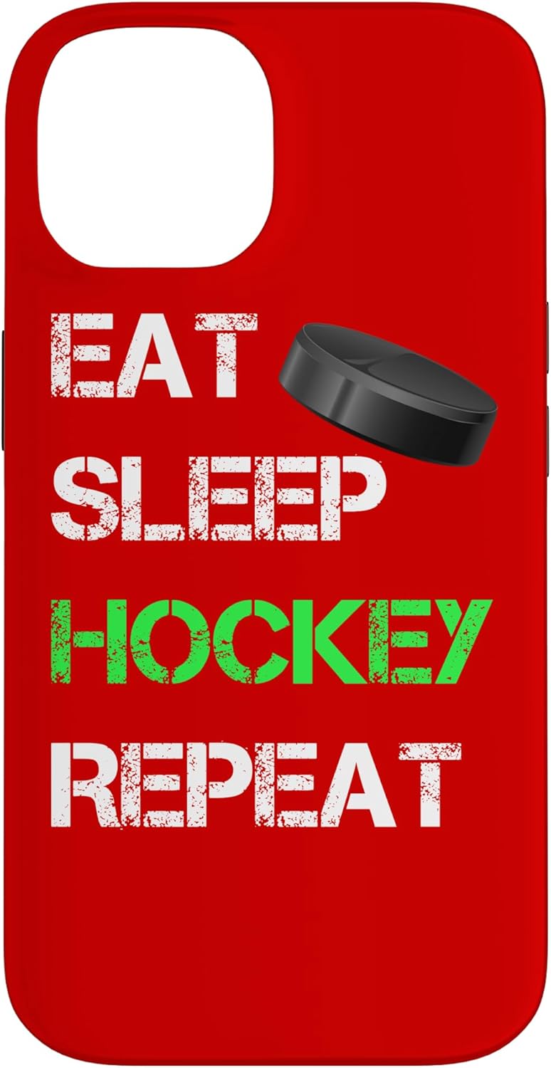 iPhone 14 Pro Max Hockey Graphic For Players and Fans Eat Sleep Hockey Repeat Case