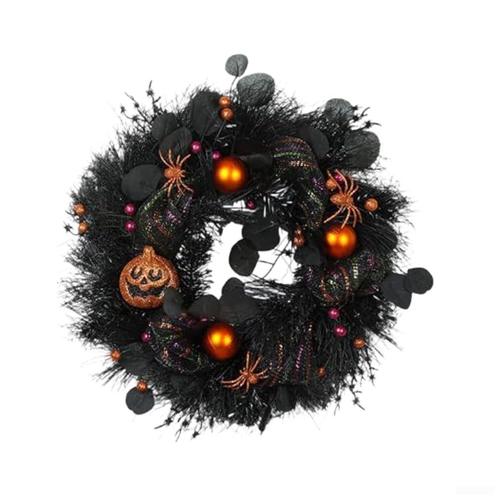 Ghirlanda Halloween Nera 50cm con Zucca(50CM)
