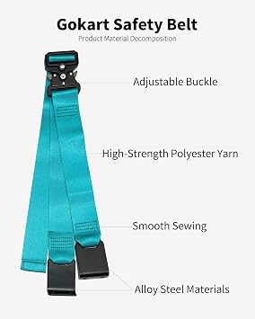 Adjustable GoKart seat belt. Go-kart kit safety harness original accessory blue green for Segway Ninebot GoKart Pro/Pro2
