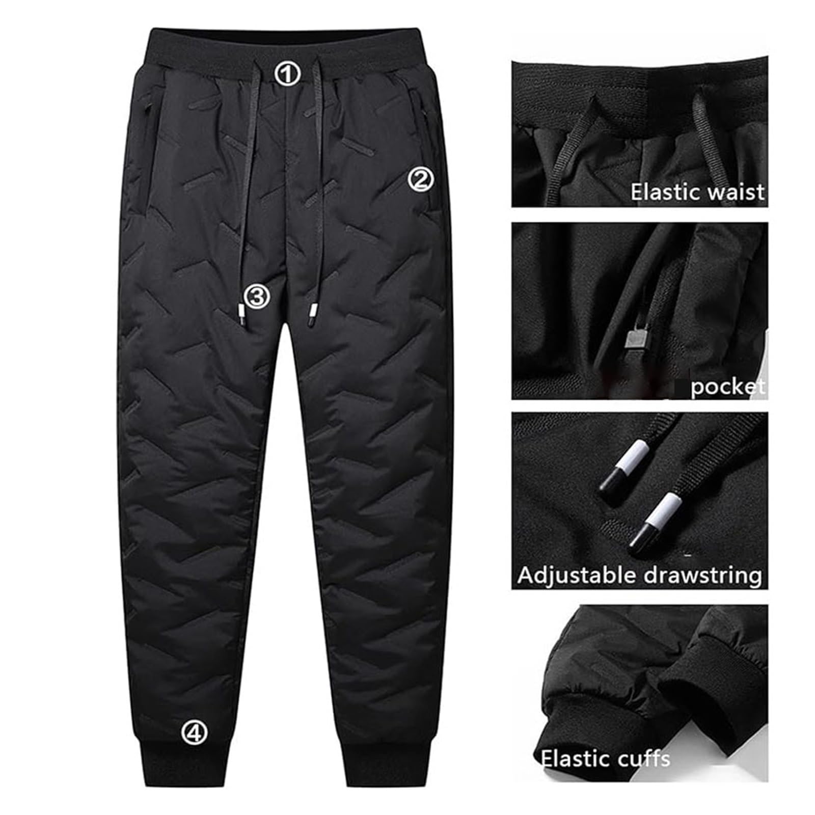 Pantalon De Jogging for Homme en Coton Doublé Thermique Chaud d'hiver en Polaire for Entraînement, Pantalon De Sport, Pantalon De Sport De Loisirs avec Poches S-7XL(Black A,5XL)