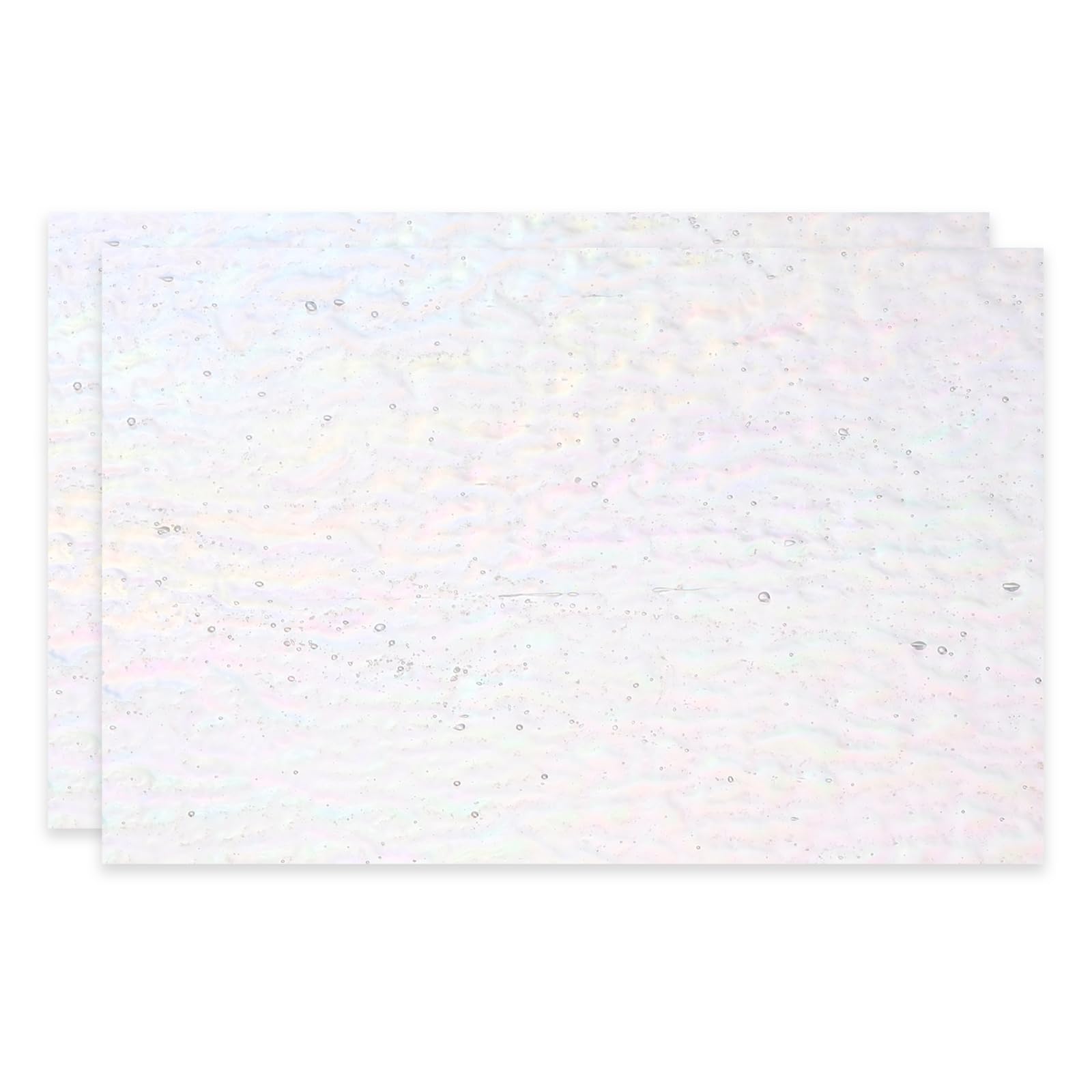 PATIKIL 4 x 6 Inch Transparent Stained Glass Sheets, 2 Sheets Mosaic Glass Variety Pack Tiles for Art Supplies Crafts Projects, Transparent Waves