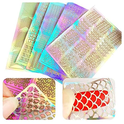 60 piezas Nagel Vinyl marcadores autoadhesiva Set, 5 hojas 72 varios Design Nette simple Nagelkunst Nagel Vinyl Nagel marcadores hojas