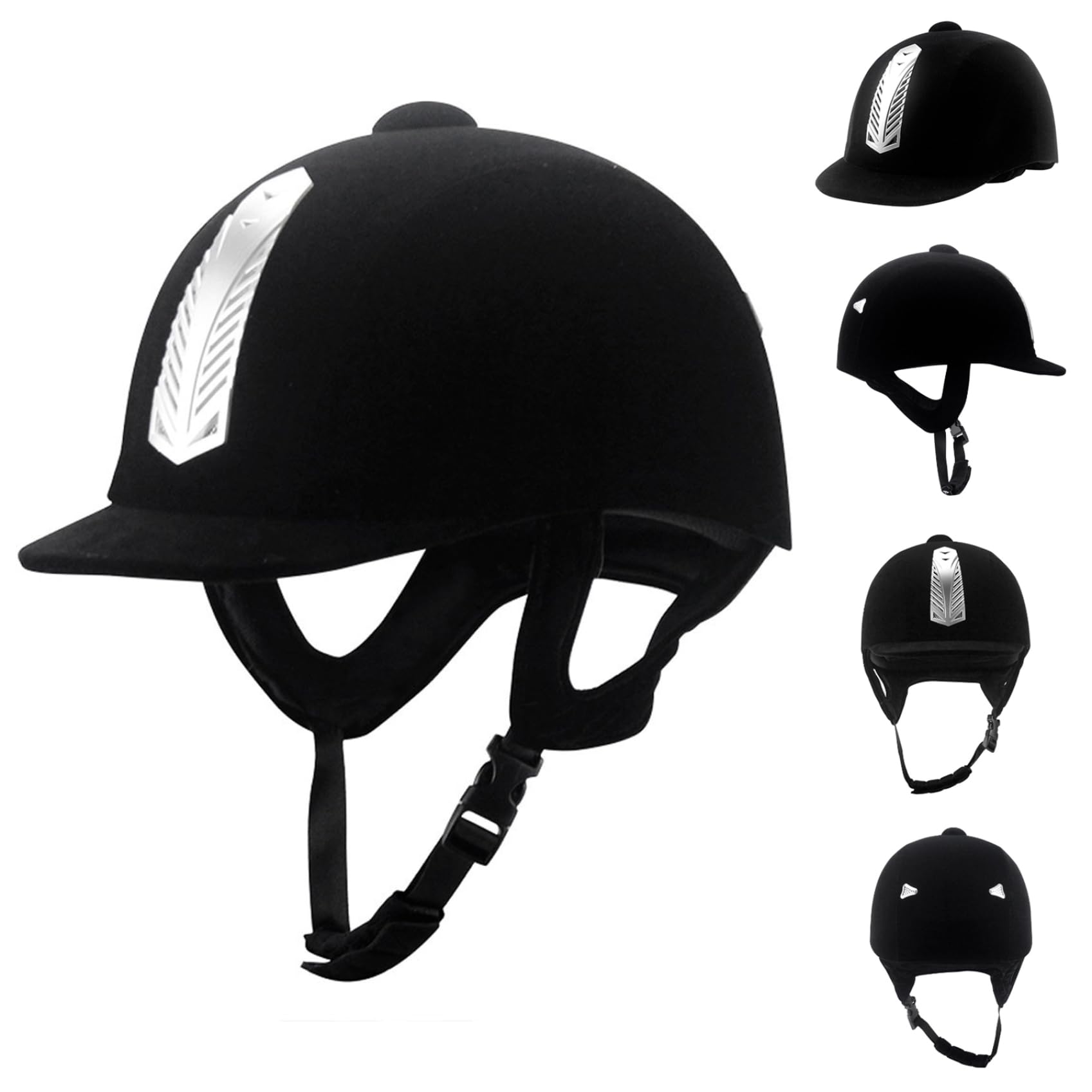 Casco da Equitazione, Cappello da Equitazione con Imbottitura Morbida e Traspirante con Cinturino Regolabile, Cappelli e caschi da anticollisione di Sicurezza per Donne Uomini per l'uso