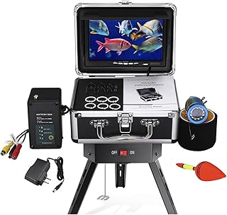 CâMera De Pesca SubaquáTica Câmera de pesca subaquática Posicionador de pesca 1000TVL Localizador de peixes Monitor de 7 polegadas Visão colorida 12pcs LEDs brancos Câmera de controle remoto Rotação d