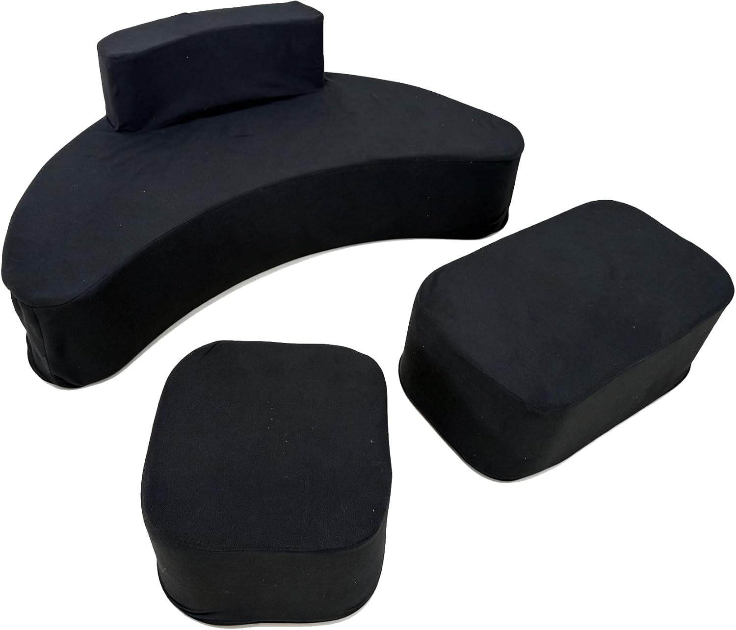 Elftopia Kids Modular Moon Sofa 3-Piece Set, Plush Children Couch,Black