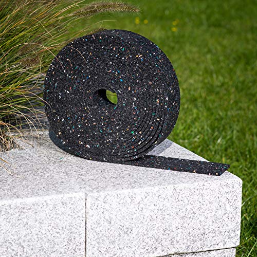 Terrassenpads auf Rolle (10m x 80mm x 6mm) - Gummigranulat, Bautenschutzmatte, Unterlegpads, Terrassenbau - Streifen… – Bild 4