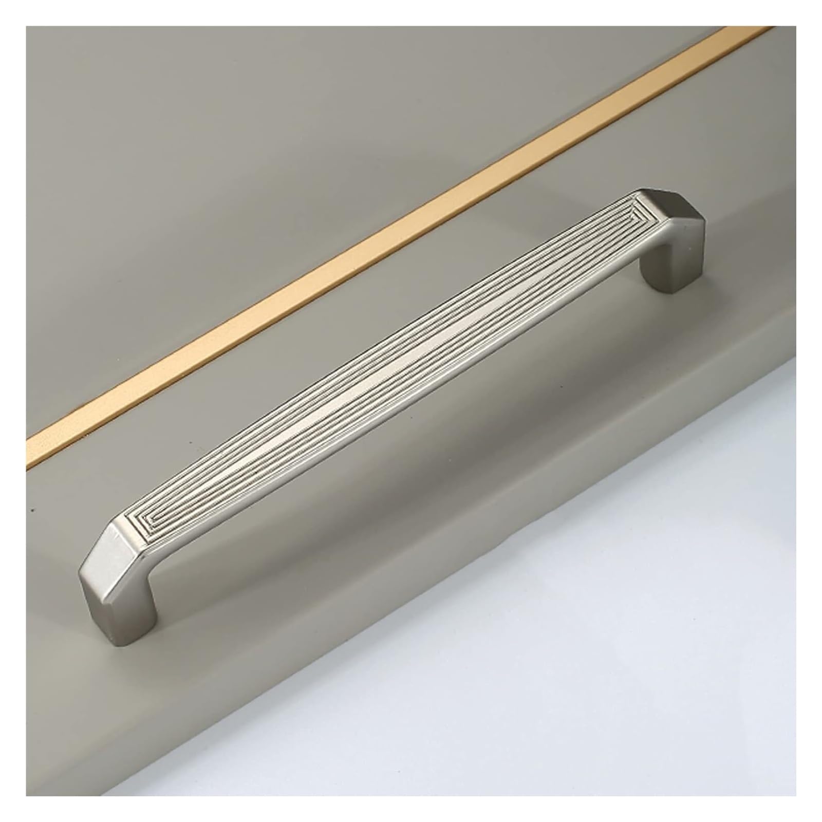 Mbhhu C Hidden Drawer Pulls，1 Pcs Furniture Hardware Abinet Handles Zin Alloy Drawer Handles Modern Upboard Dressing Table Pulls Knobs Kitchen Door Handles, For Wardrobe Furniture(,Hole Distance 256Mm)