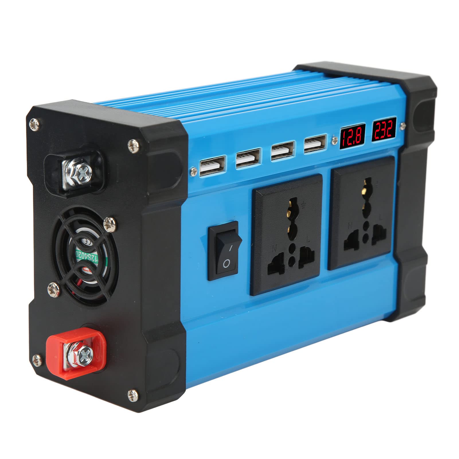 KUIDAMOS Zmodyfikowany Falownik Sinusoidalny z 4 Portami USB Lekka, Kompaktowa Konstrukcja na Wakacje (12 V do 220 V)