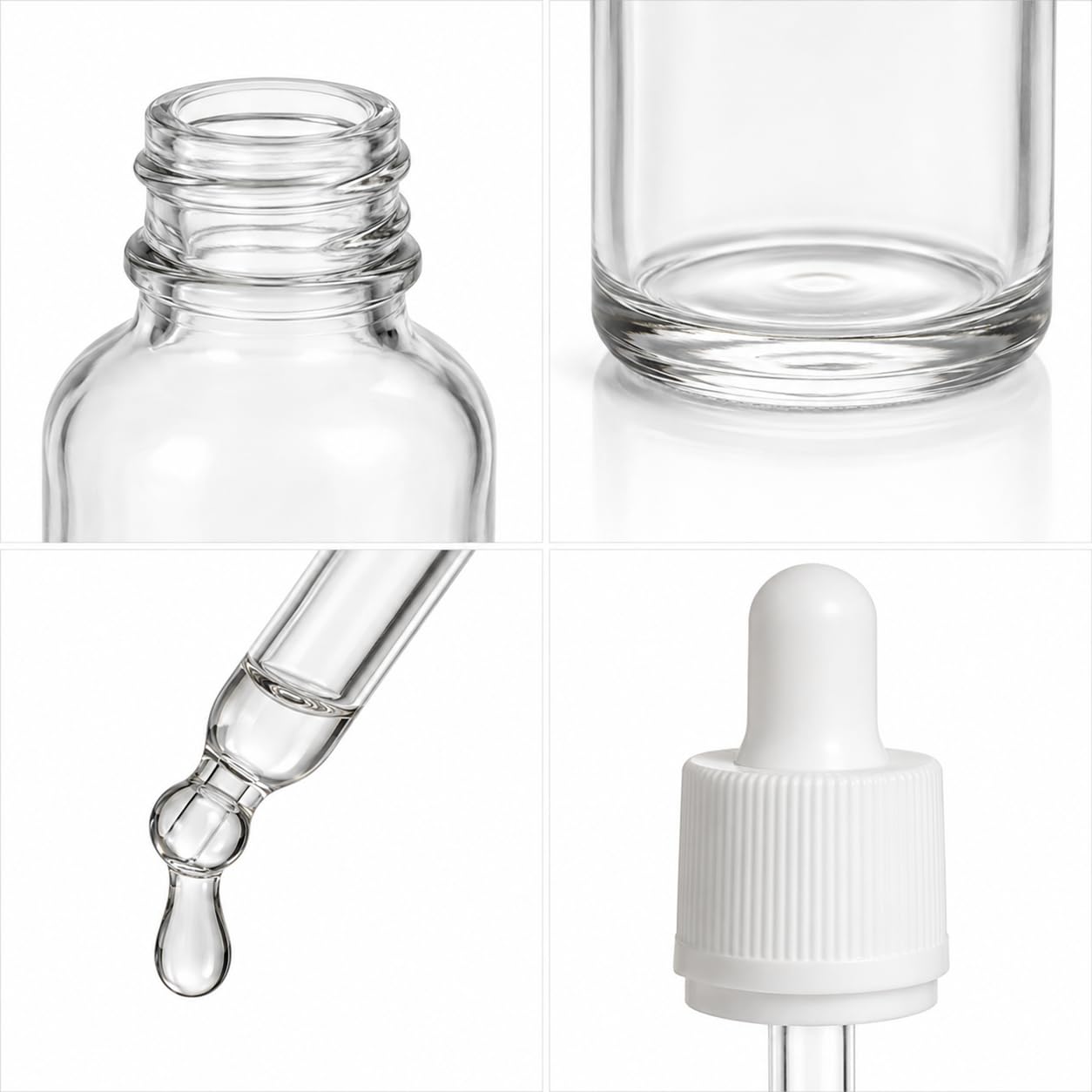 Pipettenflaschen 30 ml aus Klarglas, 24 Stück mit Pipette