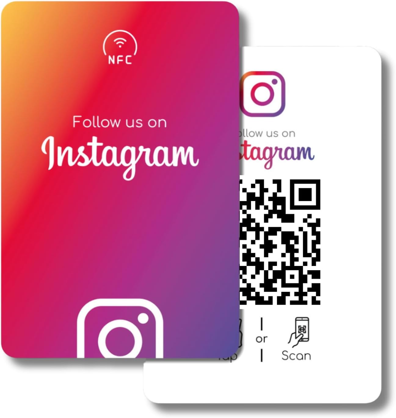 Instagram NFC Card | Along with QR Code | Boost Instagram with Tap or Scan | Pre-Configured PVC Card | With Dashbboard