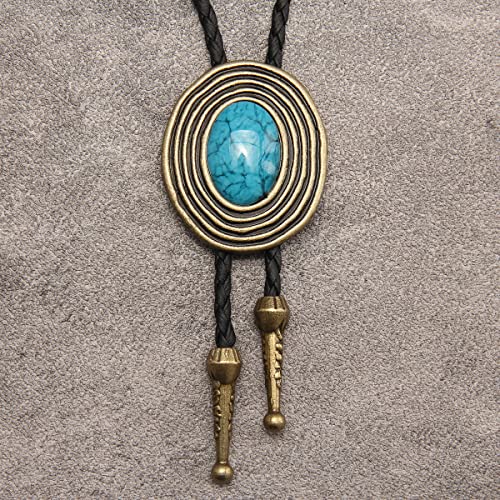 Image of GelConnie Native American Bolo Tie Rodeo Cowboy Leather Necktie Western Necklace Costume Accessories for Men,Women