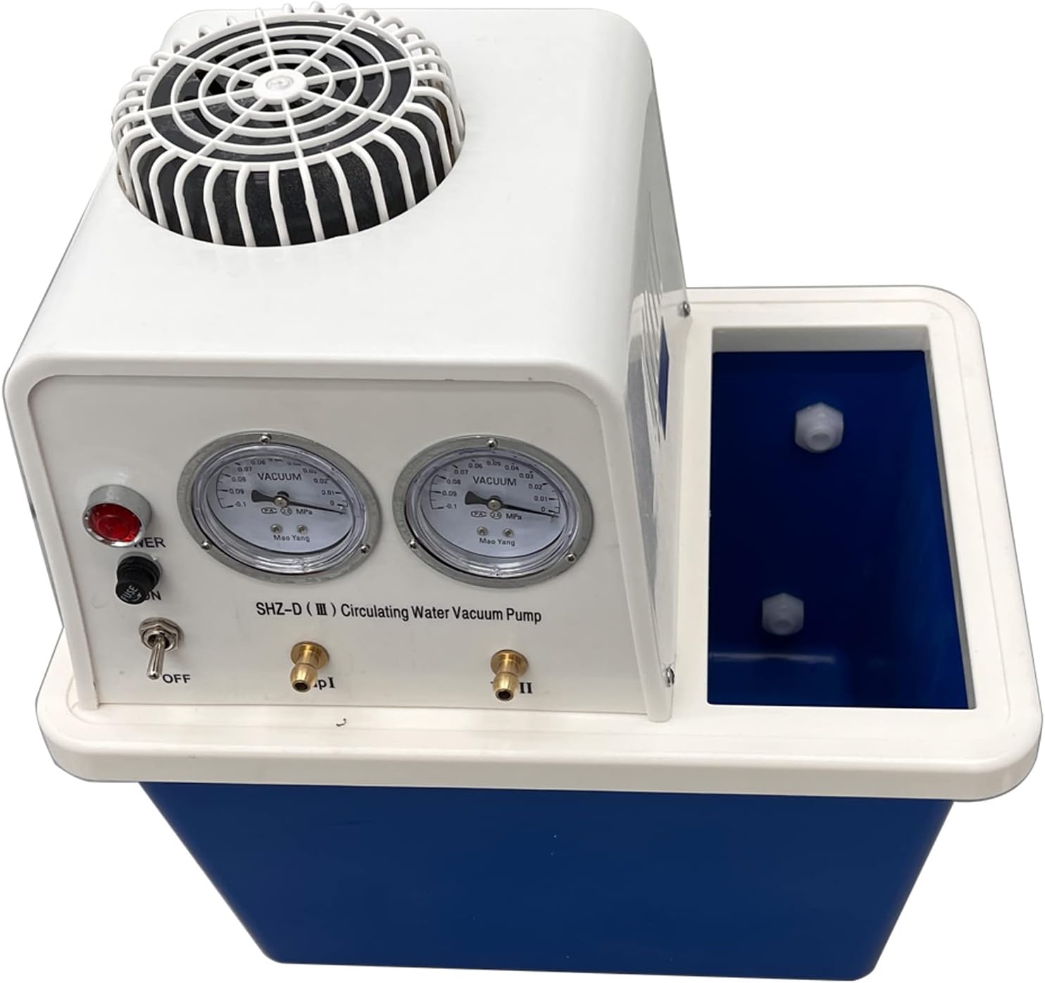 TECHTONGDA Water Circulating Vacuum Pump, 110V Lab Multi-Purpose Circulating Water Vacuum Pump with 2 Off-Gas Taps, Lab Chemistry Equipment, 15L Capacity, 60L/min Flow Rate