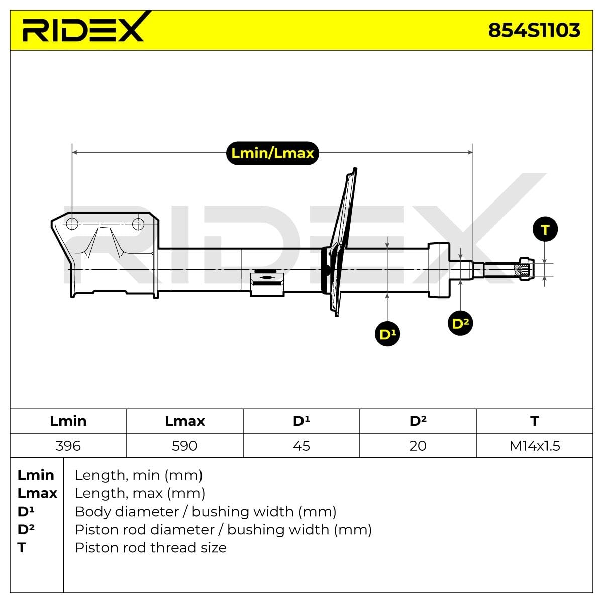 RIDEX 2x Amortisseur Avant Pression de gaz Compatible avec DACIA DUSTER, RENAULT Duster HM Duster HS