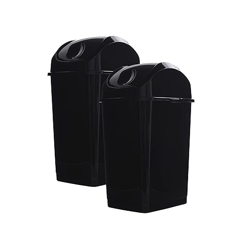 Superio Bote de basura mediano con tapa de plástico de 4.5 galones, cubo de basura delgado para debajo del fregaderogabinete, lavandería, cocina,