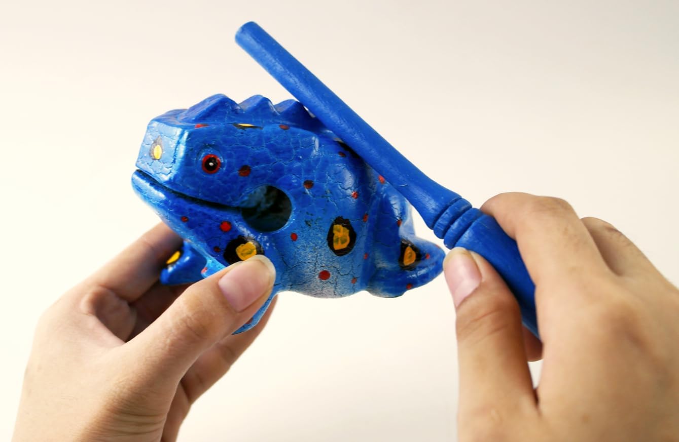 Cozinest Percussion Instruents Wooden Frog Ediu Size 4.8 Inch, 4