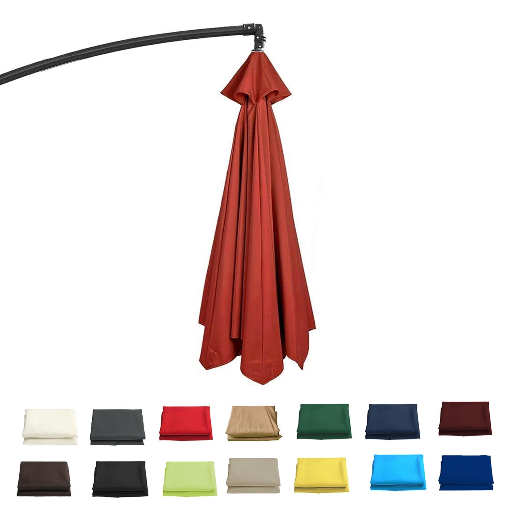 GZDXBF Sun Umbrella Replacement Cloth｜Replacement Parasol Cover｜200/230/250/270cm/300cm-6/8ribs｜Garden Parasol Canopy Cover Replacement (UV 50+ Protection)(Red,6 RIBS: 300CM/9.8FT)