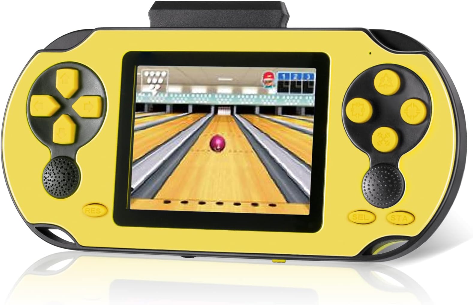 TaddToy 16 Bit Handheld Game for Kids Adults, 3.0'' Large Screen Preloaded 230 HD Classic Retro Video Games with USB Rechargeable Battery & 3 Game Cartridges for Birthday Gift for Kids 4-12 (Yellow)