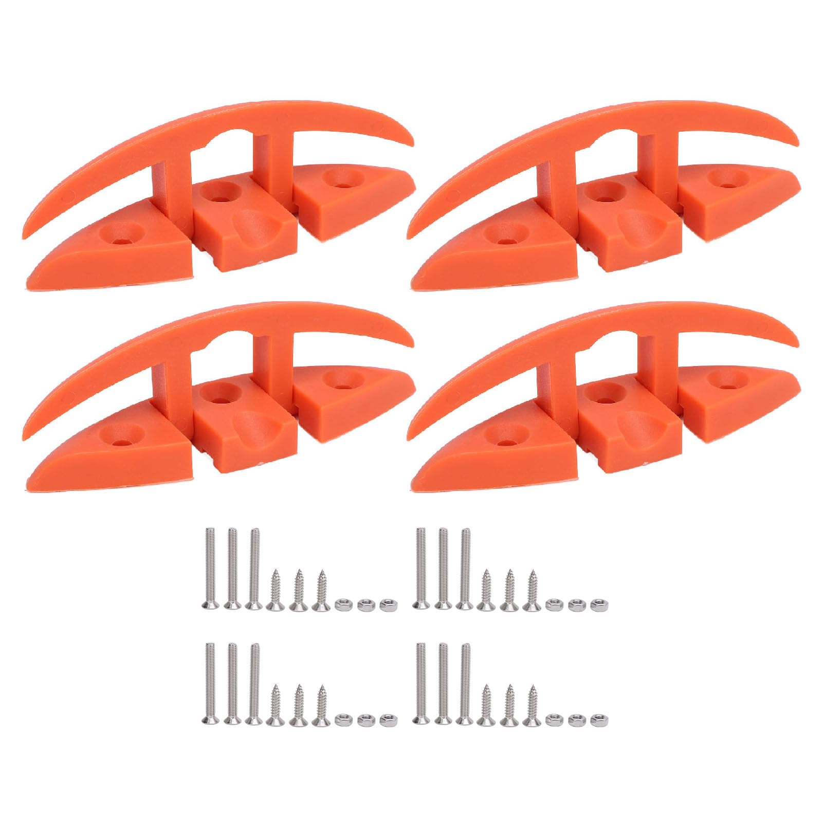 Kuuleyn Boat Cleat, Folding Boat Cleats, 4 Sets 5in Folding Cleat 3 Holes Marine Grade Nylon Oxidation Flip Up Dock Cleat for Boat Ship Yacht (with Installation Screws Accessories)