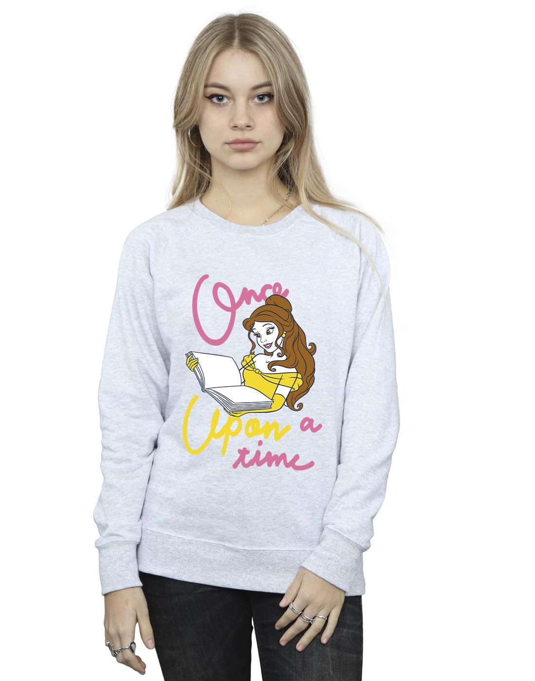 Disney Women's Beauty and The Beast Belle Once Upon A Time Sweatshirt Sport Grey Medium
