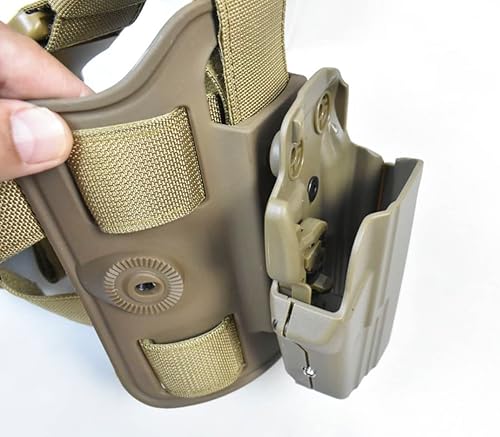 Miniatura 4 de Airsoft - Plataforma de pierna caída y funda para diestros, plataforma táctica para montaje en muslo, panel de funda de pierna caída, con cinturón