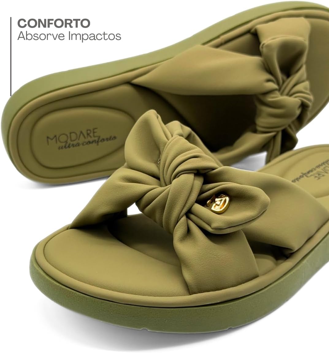Chinelo Modare Feminino Nubuck Ultra Soft com Laço
