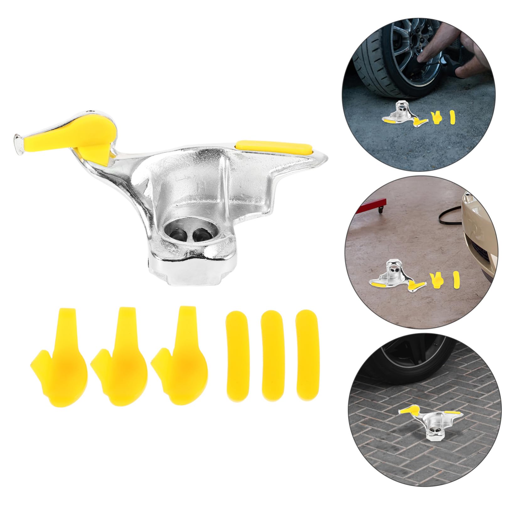 PRETYZOOM Herramienta para Desmontar y Montar Neumáticos de Coche 1 Juego | Cabezal de Pájaro, Acero Fundido y Plástico, Incluye Almohadillas Protectoras para Máquina de Coche y Motocicleta