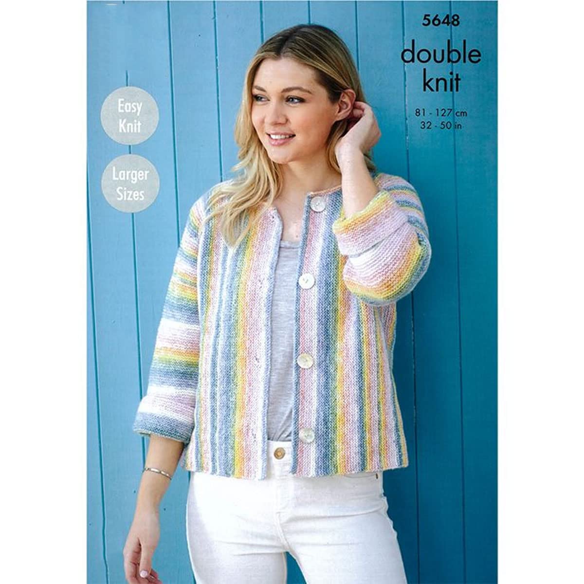 King Cole 5648 Knitting Pattern Womens Easy Knit Cardigans in Bramble DK