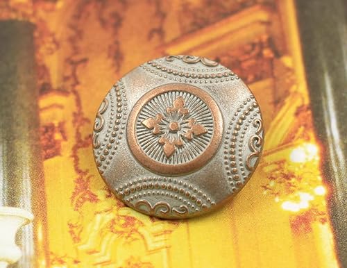 Miniatura 5 de Bezelry 12 botones de vástago de metal con patrón de roseta. 0.906in (78 pulgadas) (pátina blanca cobre)