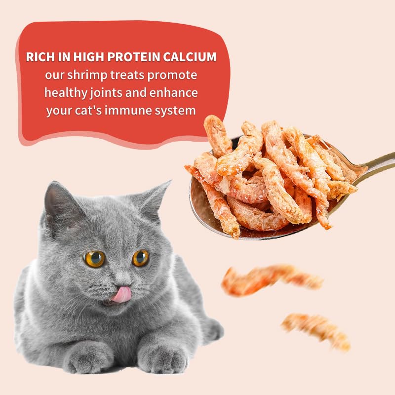 Avocatto 2.8oz Freeze Dried Shrimp for Cats, Natural Freeze Dried Cat Treats, Shrimp Food for Indoor Cat