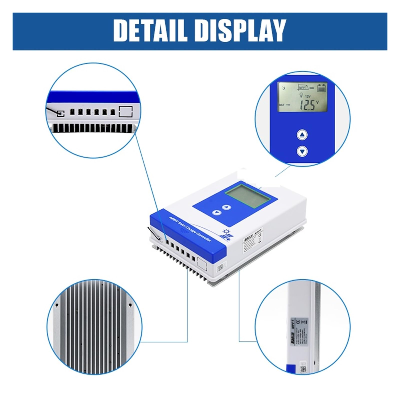 Kontroler ładowania słonecznego Kontroler słoneczny MPPT 40A 30A 20A 12V 24V ładowarka słoneczna bateria 32V ustawienie ładowarki podświetlenie LCD regulator słoneczny(40A)
